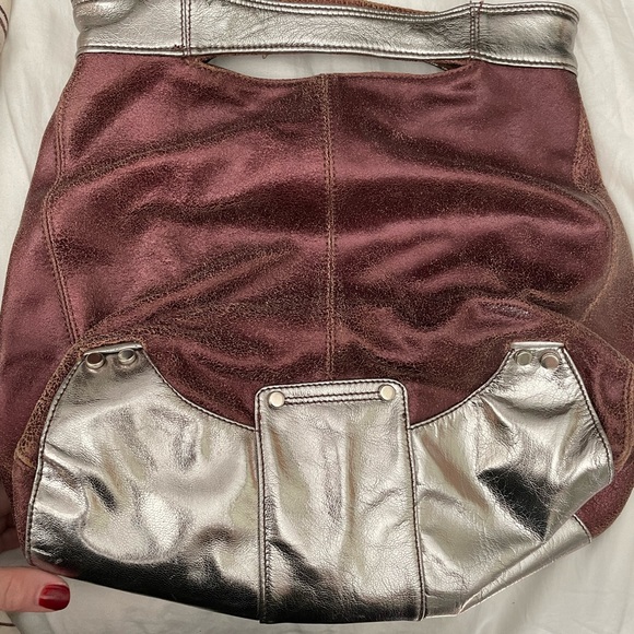 TANO metallic leather handbag. Gently used. - Picture 2 of 10